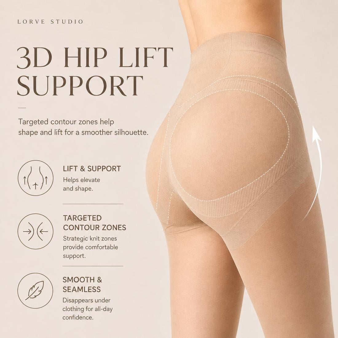 Light Shaping Sheer Tights for Women, Butt Lifting Control Pantyhose
