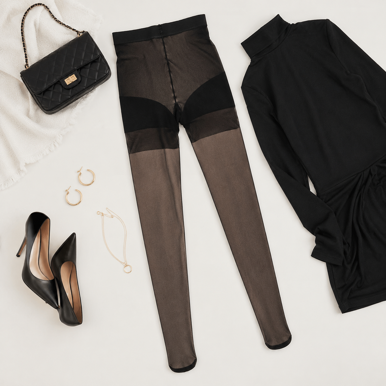 Plus Size Sheer Tights for Women, High Waist Comfort Gusset Pantyhose